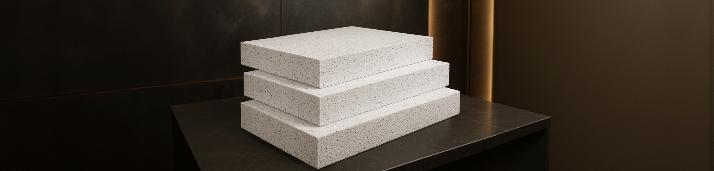 Fassadendämmplatten EPS / Styropor 040 für WDVS im Showroom, weiße Fassadendämmung