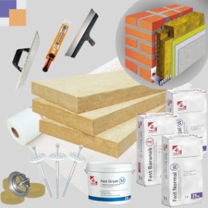 Fassadendämmung als Steinwolle Dämmpaket Galeriebild WDVS XXL-Paket 0,034 Steinwolle/Mineralwolle